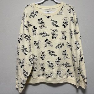 Disney-Mickey Mouse Sweatshirt-Cream-Women size 3XL